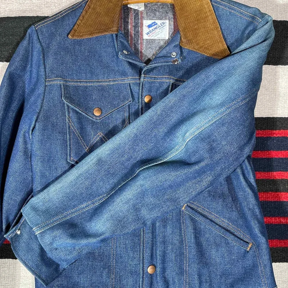 RARE 70s USA Vintage Wrangler No Fault Denim Blanket Lined Jacket - Picture 6 of 9
